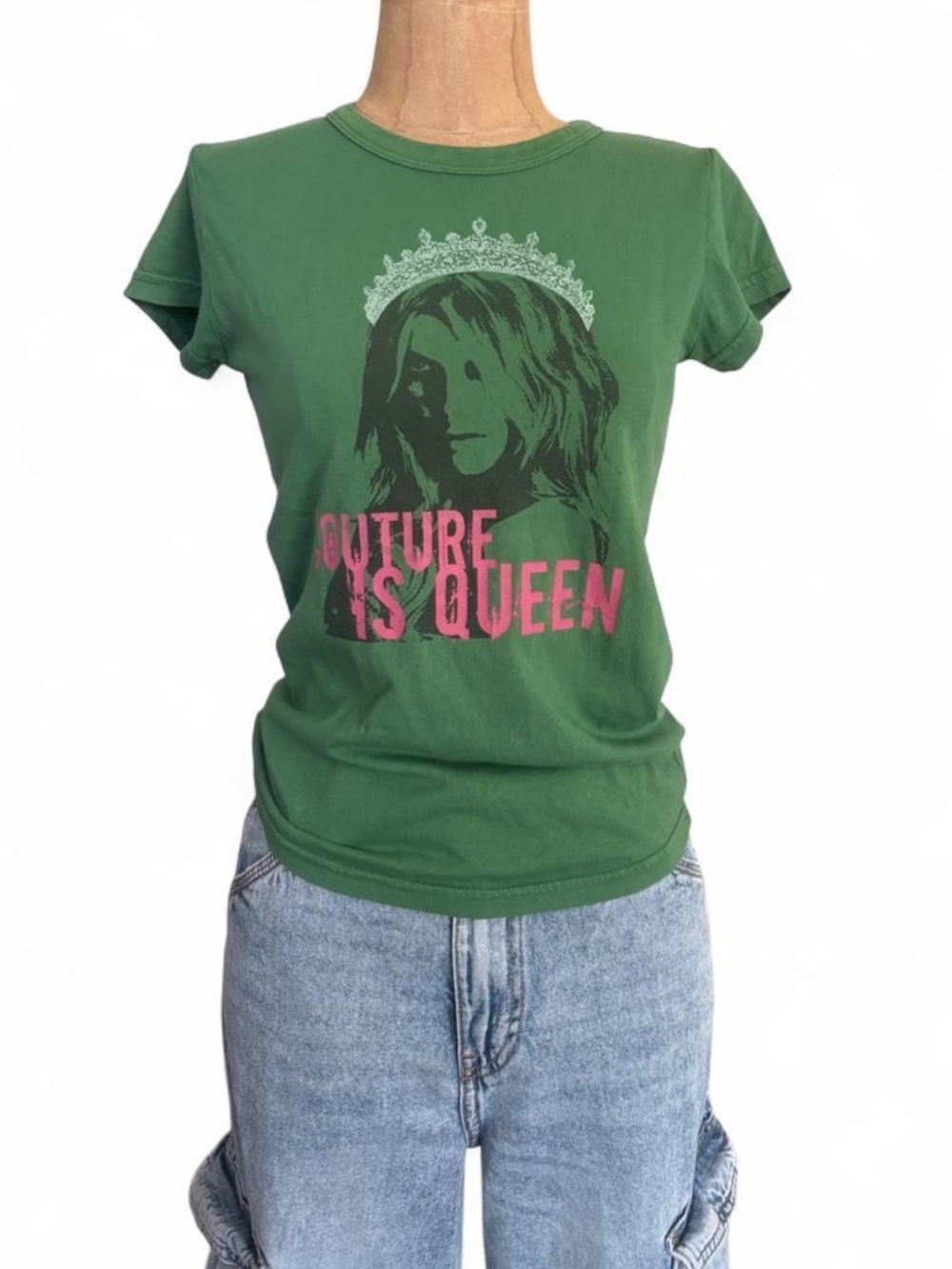 Juicy Couture Green Graphic 'Future Is Queen' Tee
